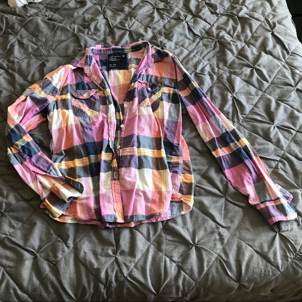 American Eagle Flannel Top